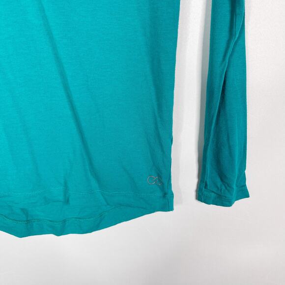 Calia By Carrie Underwood XSmall XS Teal Keyhole Back Long Sleeve Top VNeck Tee - Picture 4 of 5
